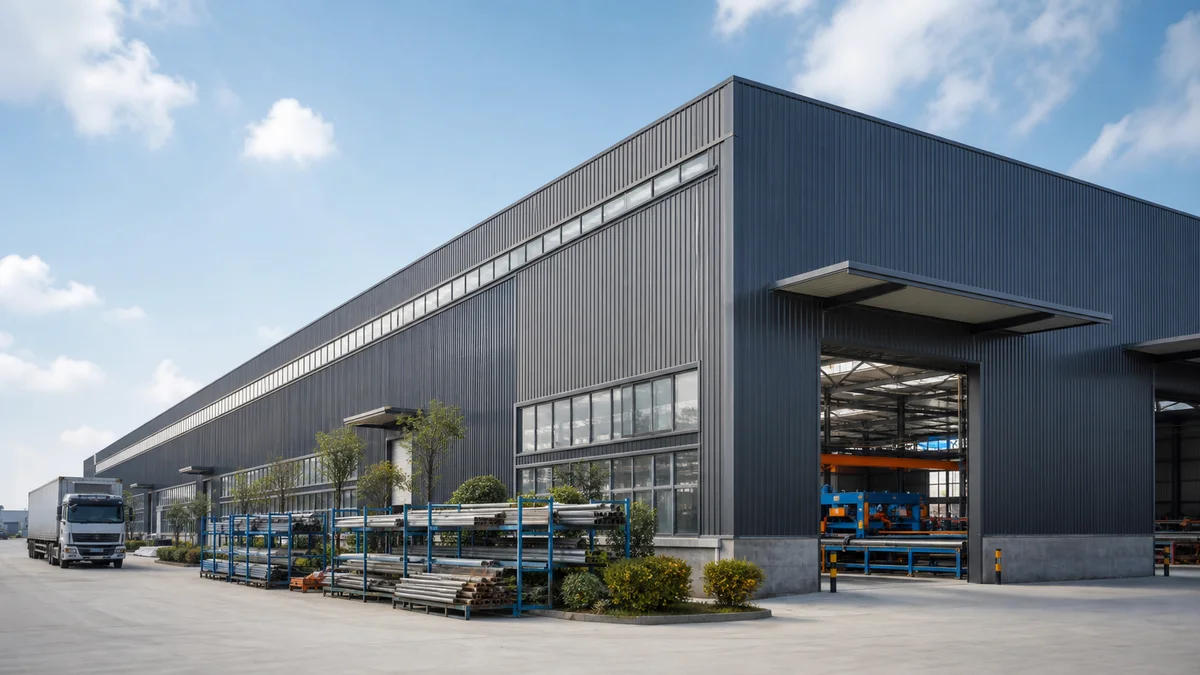 Machinery factory exterior in Hebei, China