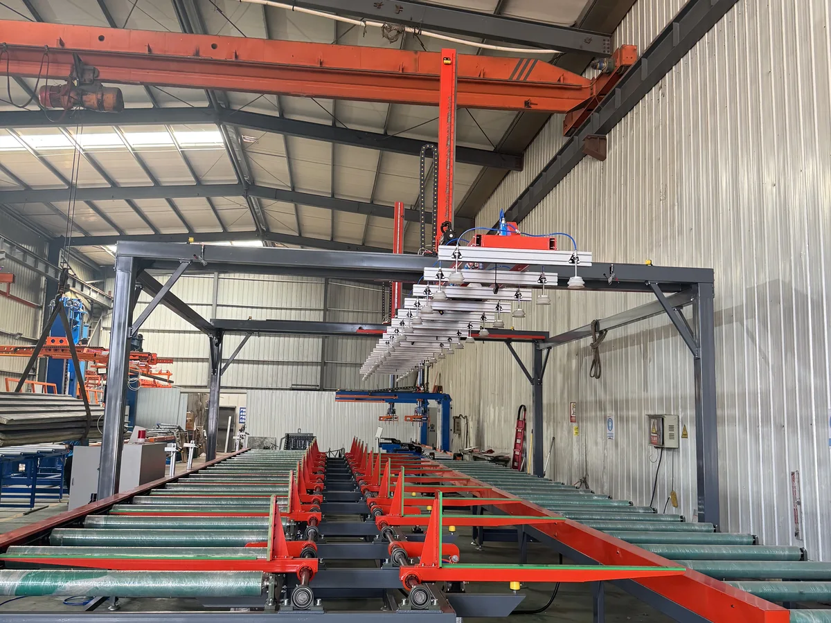 Gantry flipping and stacking machine with vacuum lifting frame